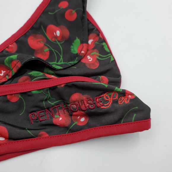 Penthouse Cherry Print Halter Bralette Women's Size M - Picture 3 of 10